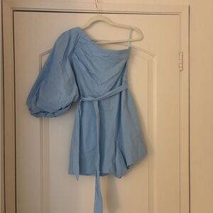 Elegant Blue One-Shoulder Jumpsuit